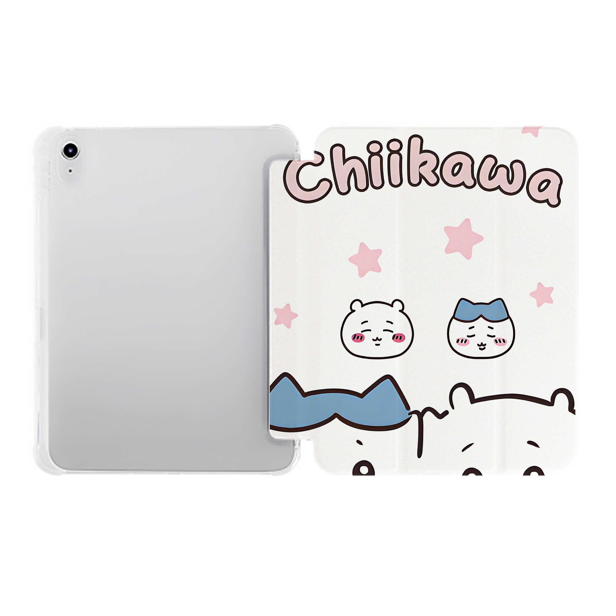 （画像用） ちいかわ Chii-kawa IPad ケース ペン収納付き 三つ折りスタンド PUレザー×シリコン 対応機種9.5/10.5/10.9インチ